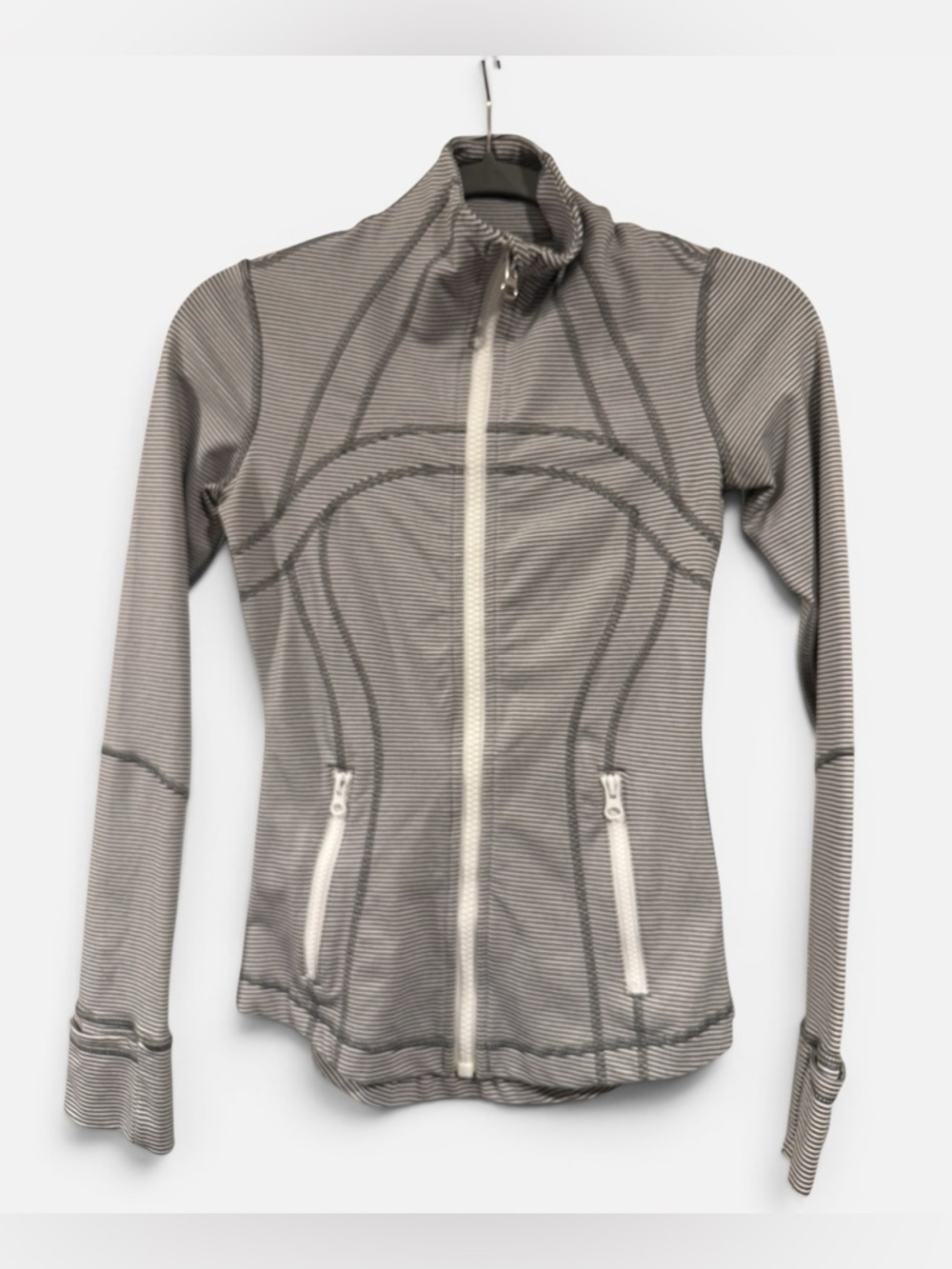 lululemon athletica Light Gray Striped Full-Zip Utility Jacket